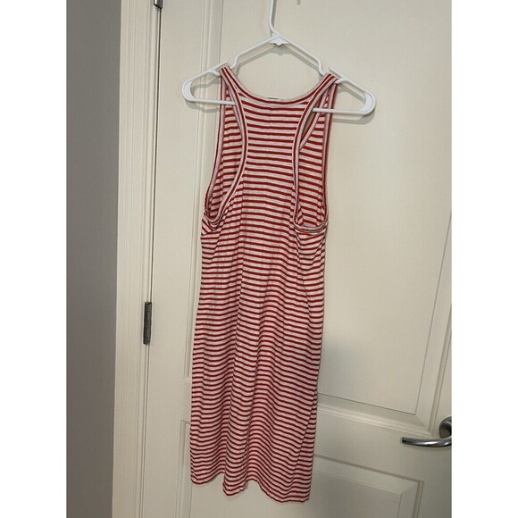 J CREW Orange and White Striped Tank T-shirt Dress Size Medium - Picture 4 of 8